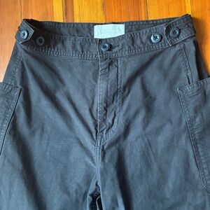 Everlane The Fatigue Barrel Pant 0 black organic cotton & linen